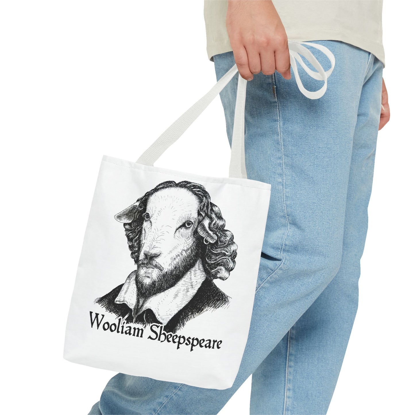 Shakespeare Sheep Tote Bag, Wooliam Sheepspeare, Baaard of Avon, Fun Functional Carryall, Literary Gift, Book Lover Bag