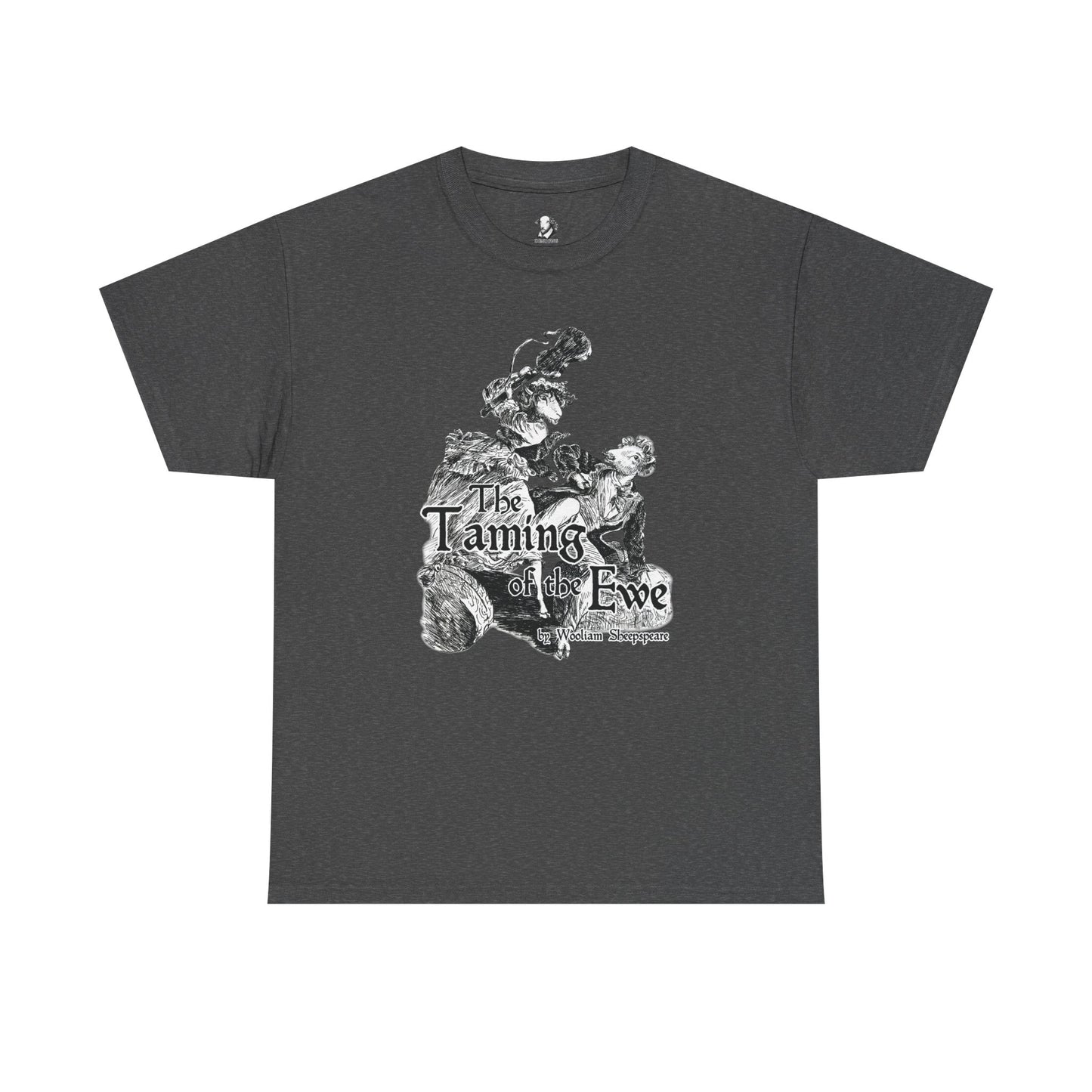The Taming of the Ewe, Funny Sheep Shakespeare T-Shirt, Quirky Animal Tee, Sheep Lover Gift, Novelty Graphic Shirt, Unisex Cotton Top