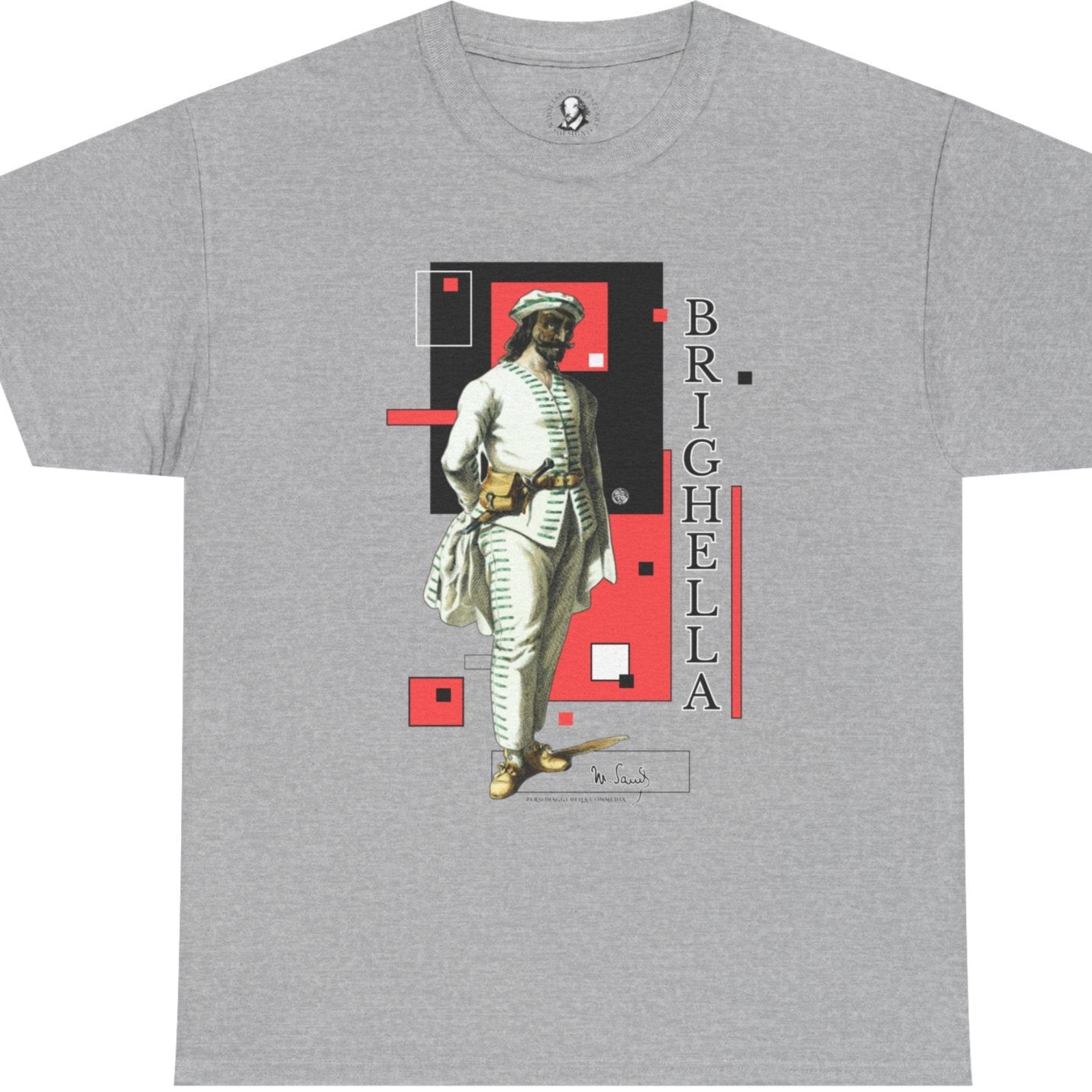 Brighella Commedia dell'Arte T-Shirt - Maurice Sand Vintage Theater Character Tee