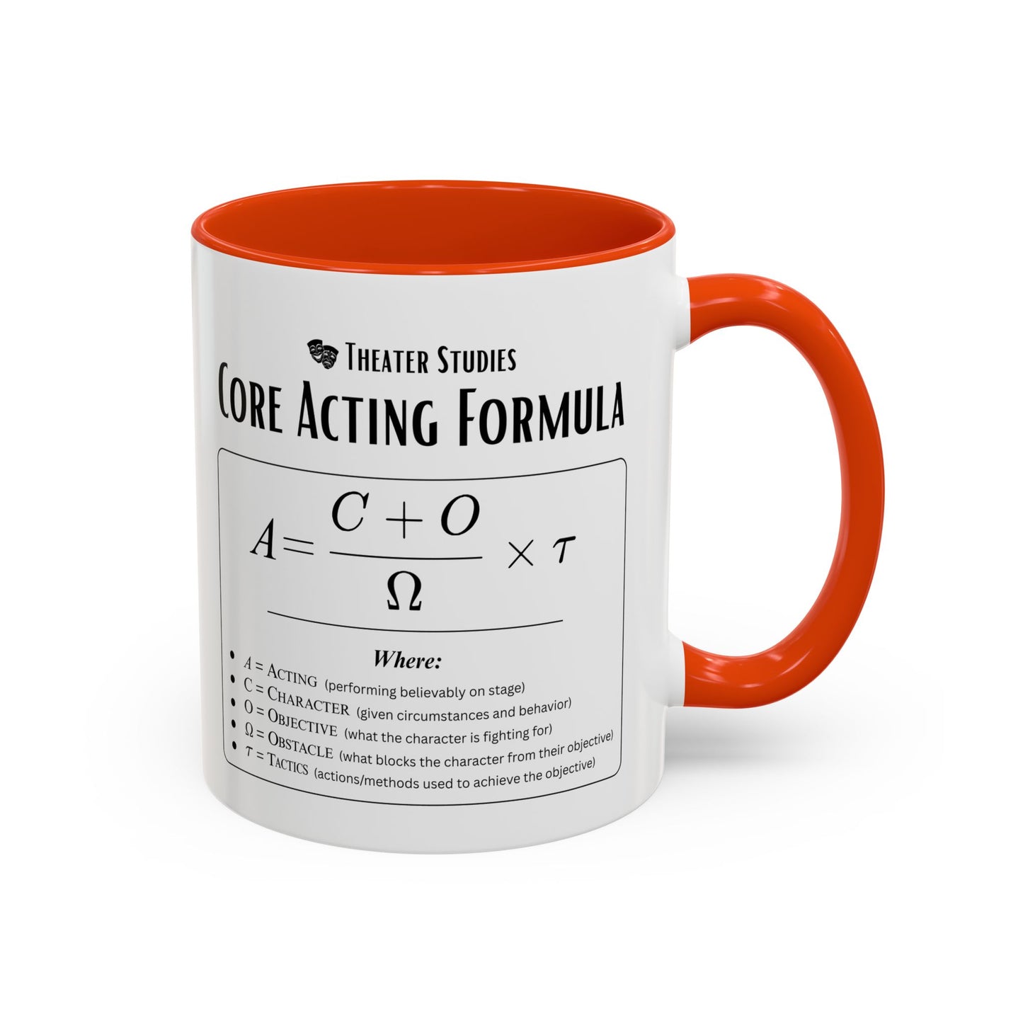 Theatre Math - Core Acting Formula Mug - Funny Theater Science Coffee Cup for Directors & Educators (11oz / 15oz)