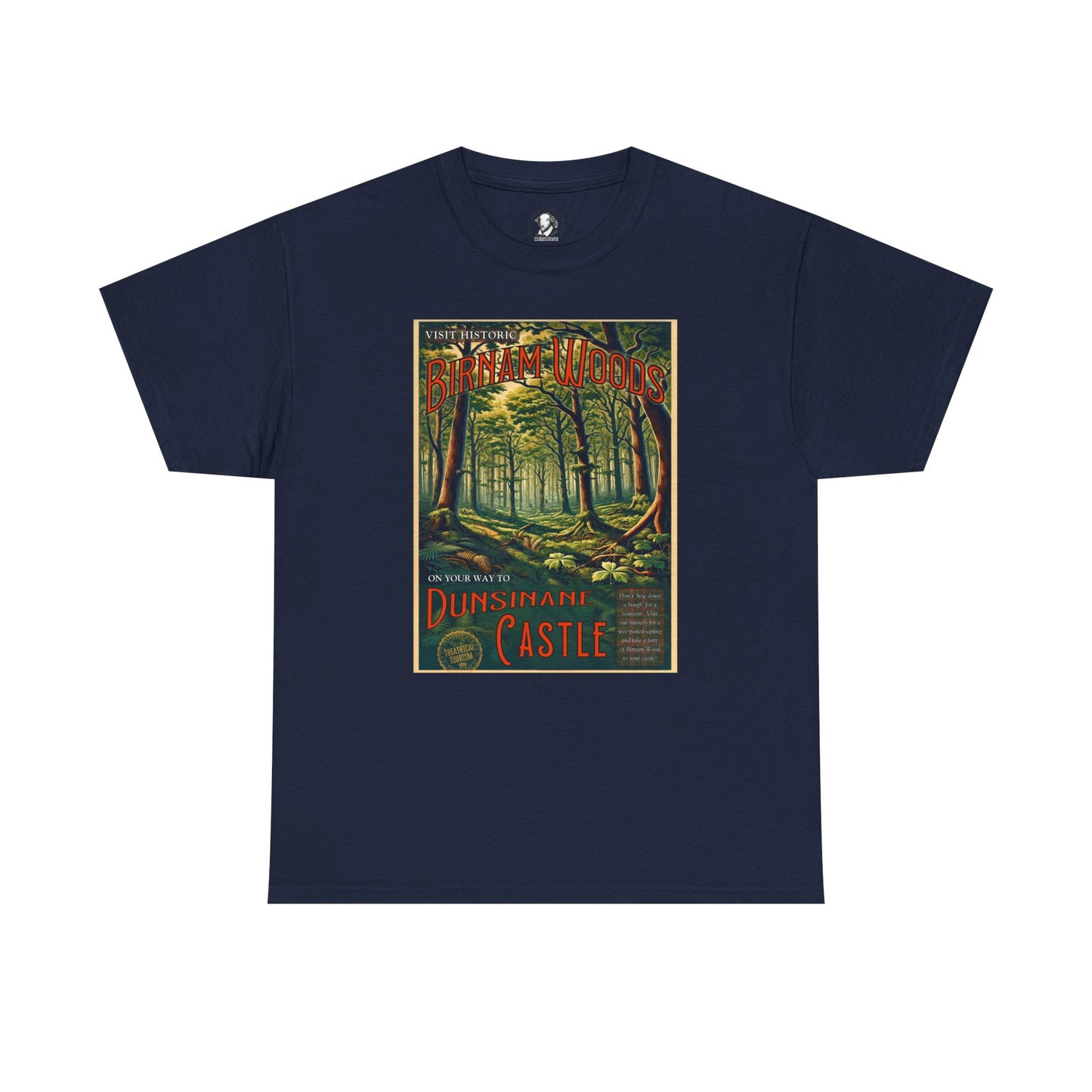 Birnam Woods Macbeth T-Shirt - Funny Shakespeare Parody Travel Poster Tee, Literary Gift for Theatre Lovers & English Majors