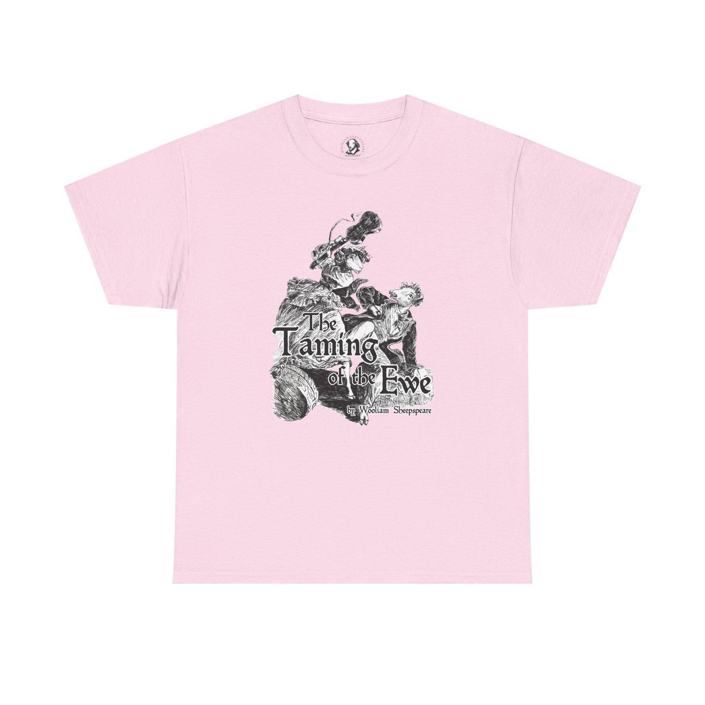 The Taming of the Ewe, Funny Sheep Shakespeare T-Shirt, Quirky Animal Tee, Sheep Lover Gift, Novelty Graphic Shirt, Unisex Cotton Top