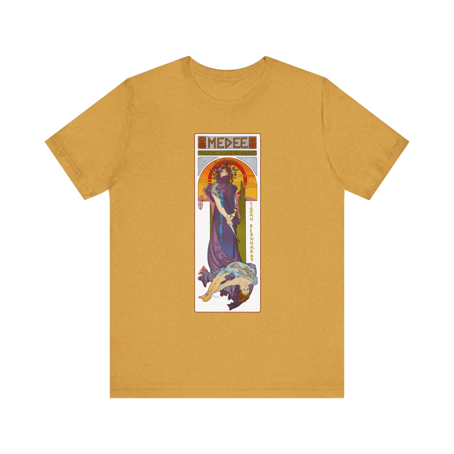 Sarah Bernhardt Medea T-Shirt - Alphonse Mucha Art Nouveau Design | Bella+Canvas 3001 | Limited Edition | Free Shipping