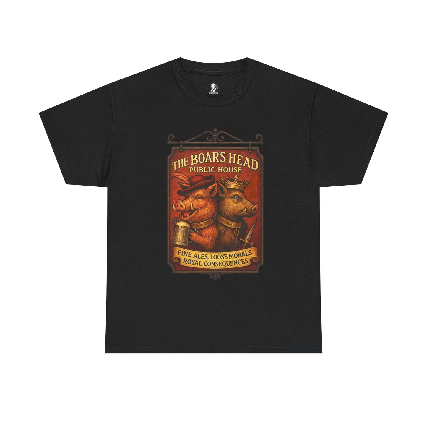 Shakespeare Gift - The Boars Head Pub Shirt - Falstaff & Hals Eastcheap Tavern Sign - A Tee for Theatrical Scoundrels