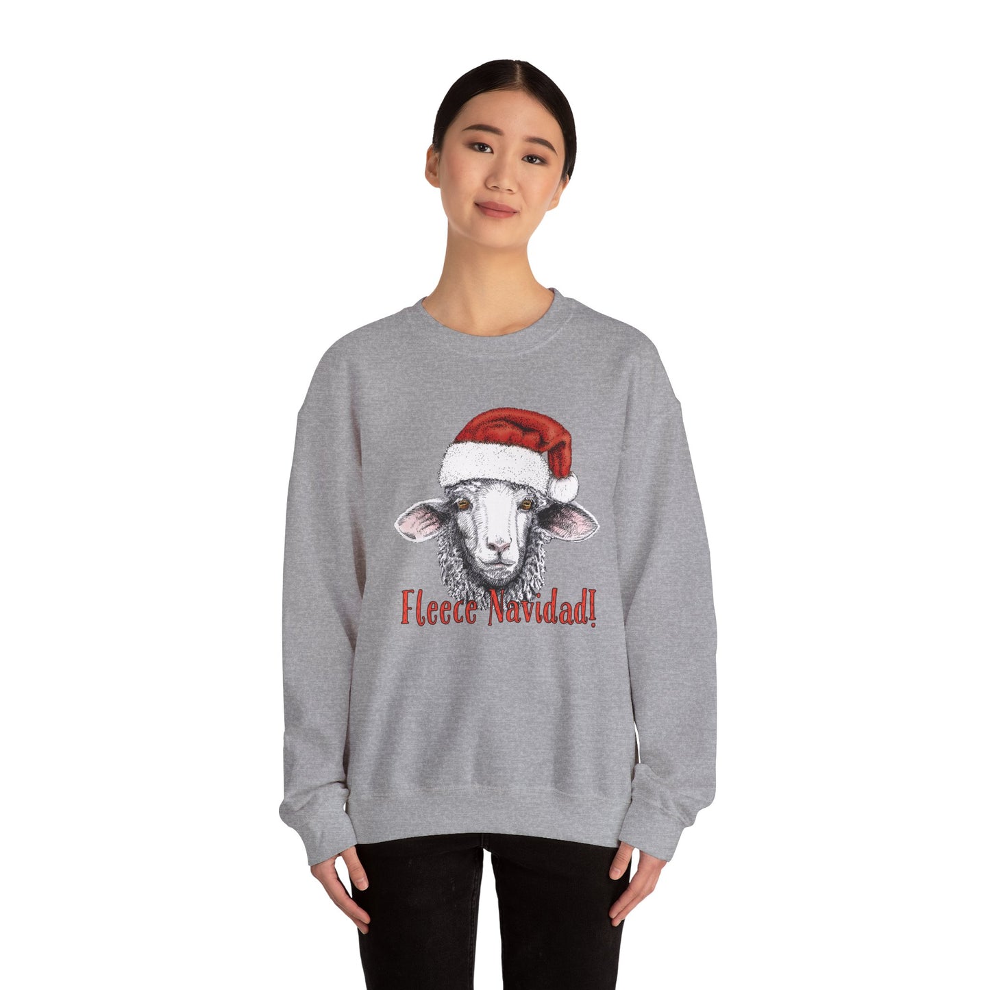 Christmas Sheep Sweatshirt, Funny Fleece Navidad Winter Jumper, Holiday Gift Ideas, Santa Hat Winter Apparel, Sheep Lover Gift, Winter
