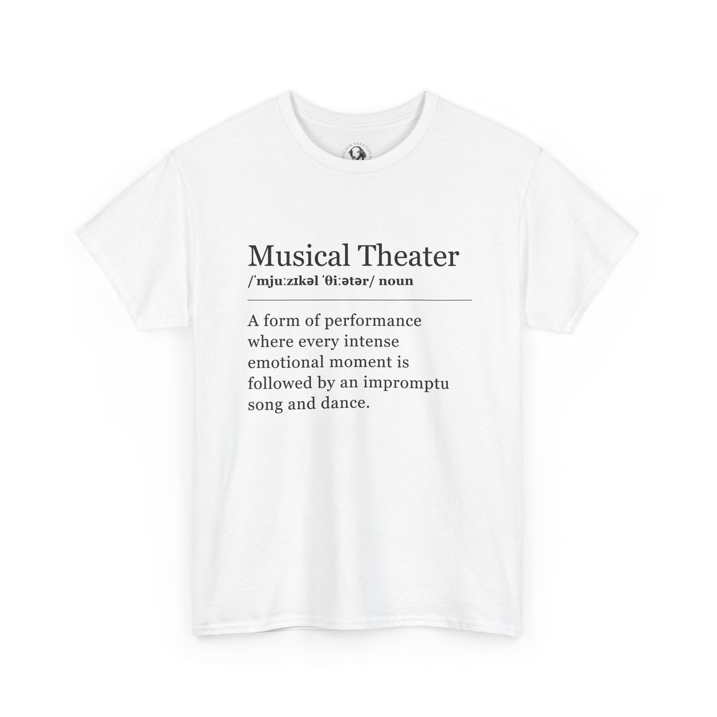 Theater Definitions: Musical Theater, Unisex Tee, Performing Arts Shirt, Theater Lover Gift, Drama Teacher Tee, Actor Gift