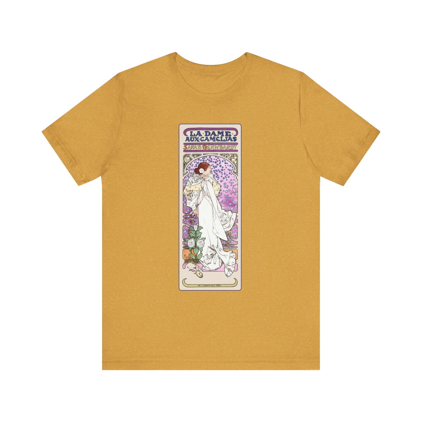 Sarah Bernhardt 'Camille' Art Nouveau T-Shirt - Alphonse Mucha Design | Bella+Canvas 3001 | Limited Edition Tee | Free Shipping