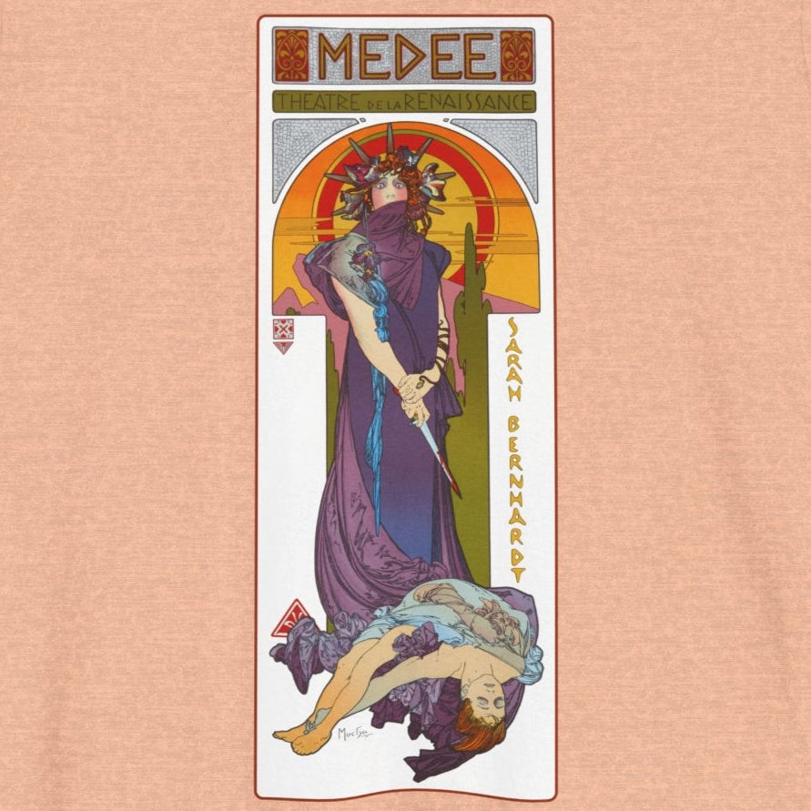 Sarah Bernhardt Medea T-Shirt - Alphonse Mucha Art Nouveau Design | Bella+Canvas 3001 | Limited Edition | Free Shipping