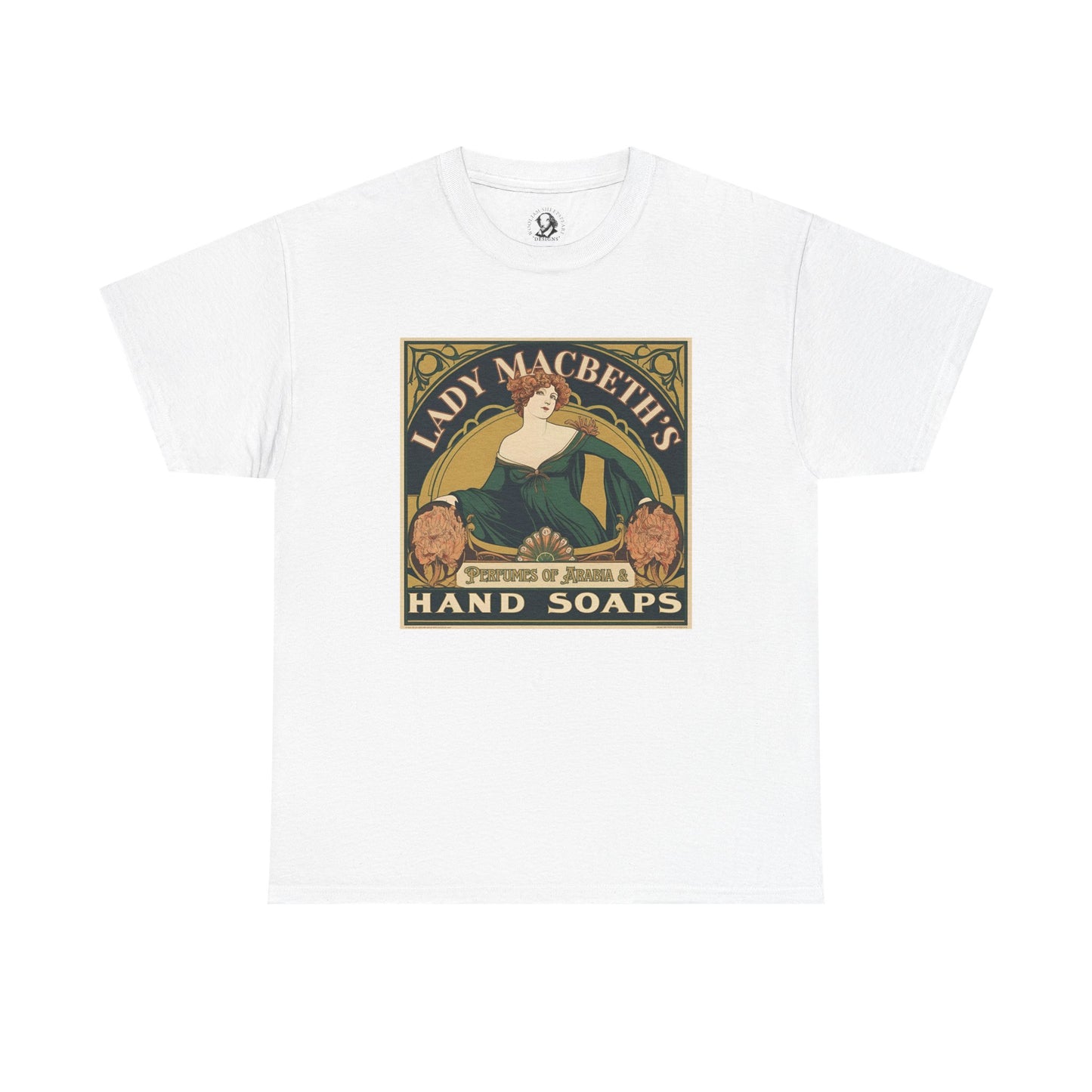 Lady Macbeths Hand Soap Tee - Shakespeare Art Nouveau T-Shirt - Out, Damn Spot! - Literary Humor Tee for Book Lovers & Theater Fans