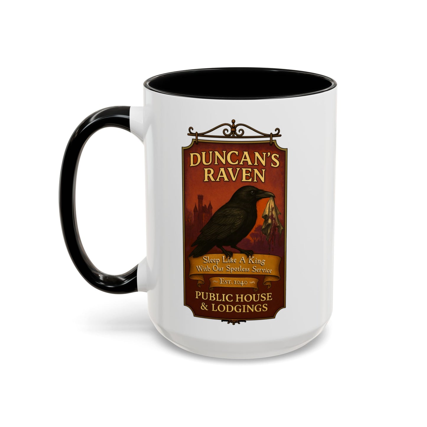 Duncans Raven Shakespeare Mug - Macbeth-Inspired Gift - 11oz and 15oz Literary Coffee Cup for Theatre Nerds and English Teachers