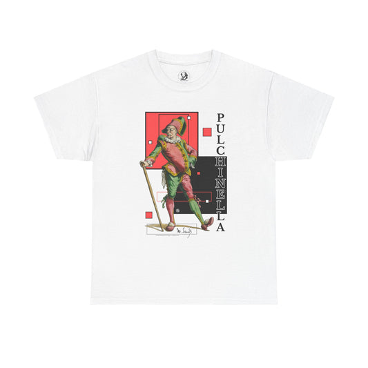 Pulchinella  Red Commedia dell'Arte T-Shirt - Maurice Sand Vintage Theater Character Tee