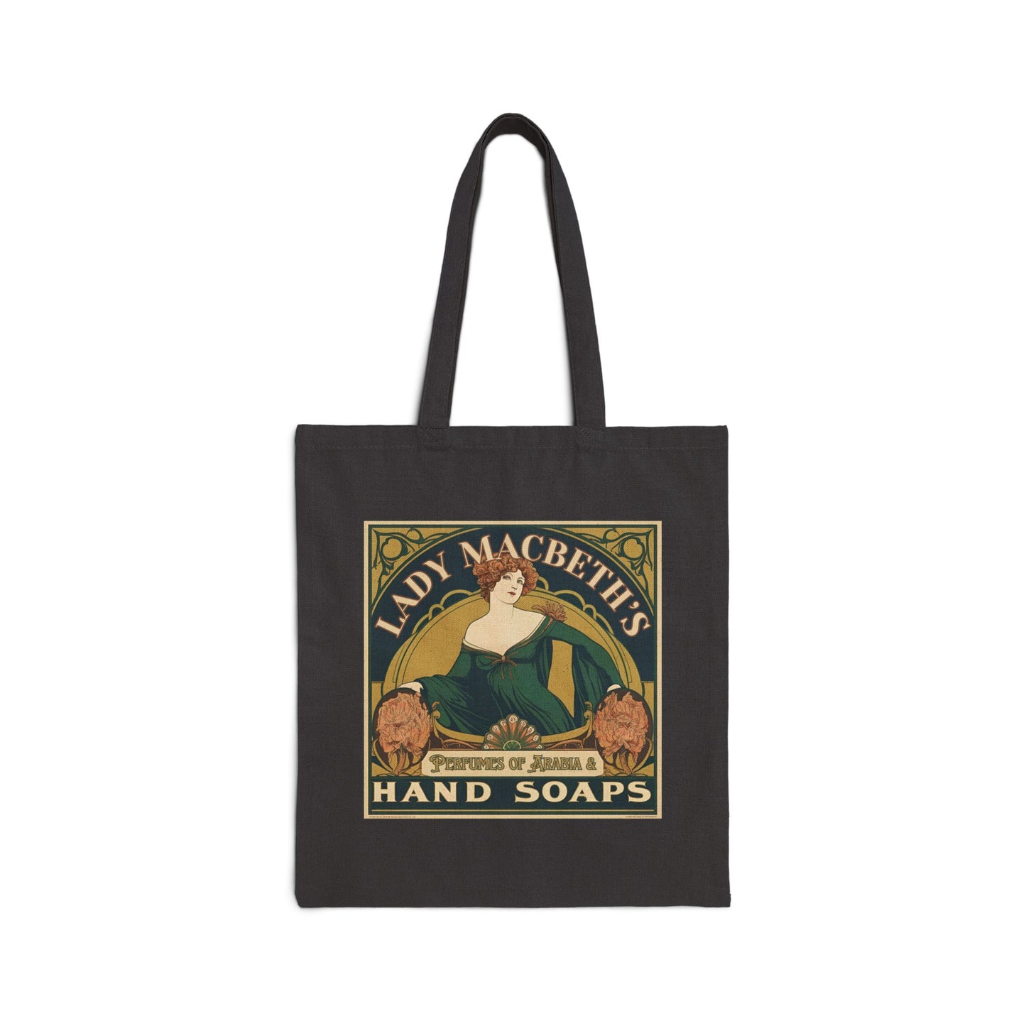 Lady Macbeth's Hand Soaps Tote Bag - 100% Cotton Canvas, Black or Natural - Shakespeare Theater Gift
