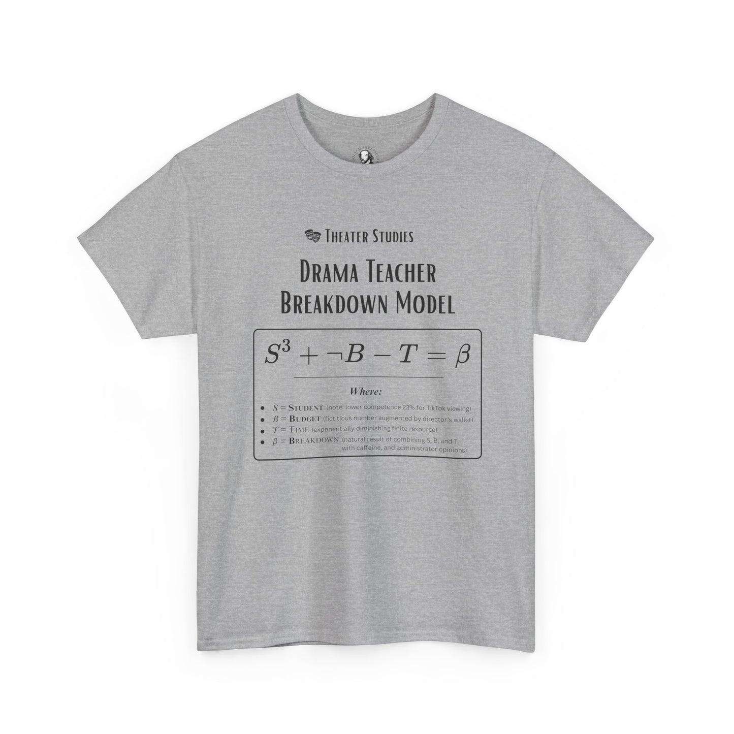 Theatre Math - Drama Teacher Breakdown Model | Funny Theater Teacher Shirt | Scientific Theater Collection | Drama Department Gift