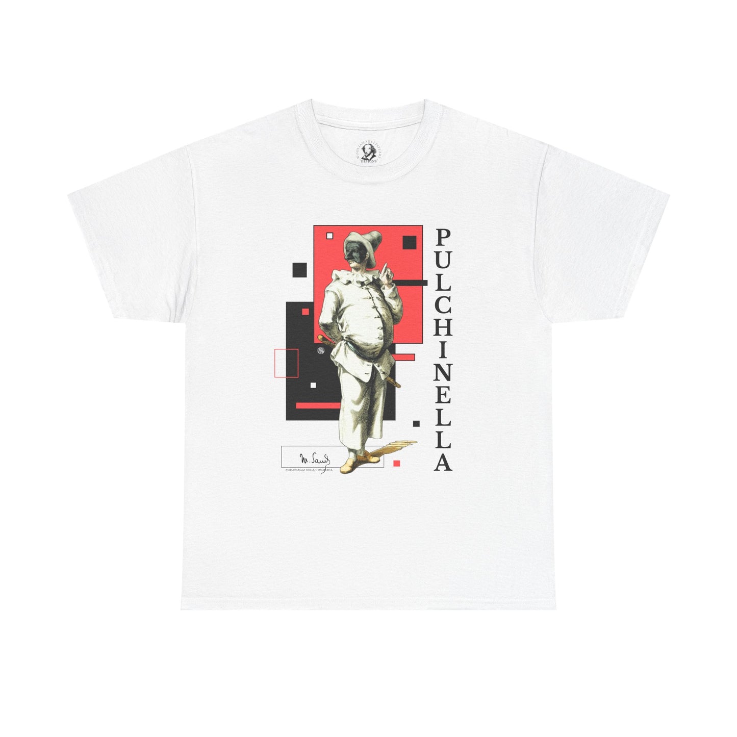 Pulchinella 3 Commedia dell'Arte T-Shirt - Maurice Sand Vintage Theater Character Tee