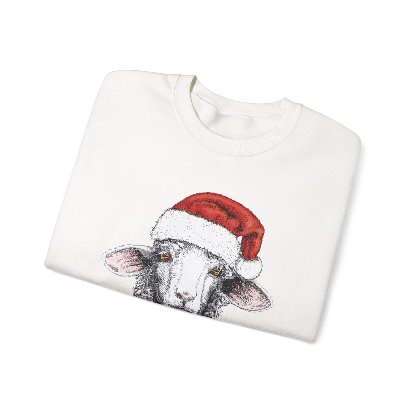 Christmas Sheep Sweatshirt, Funny Fleece Navidad Winter Jumper, Holiday Gift Ideas, Santa Hat Winter Apparel, Sheep Lover Gift, Winter