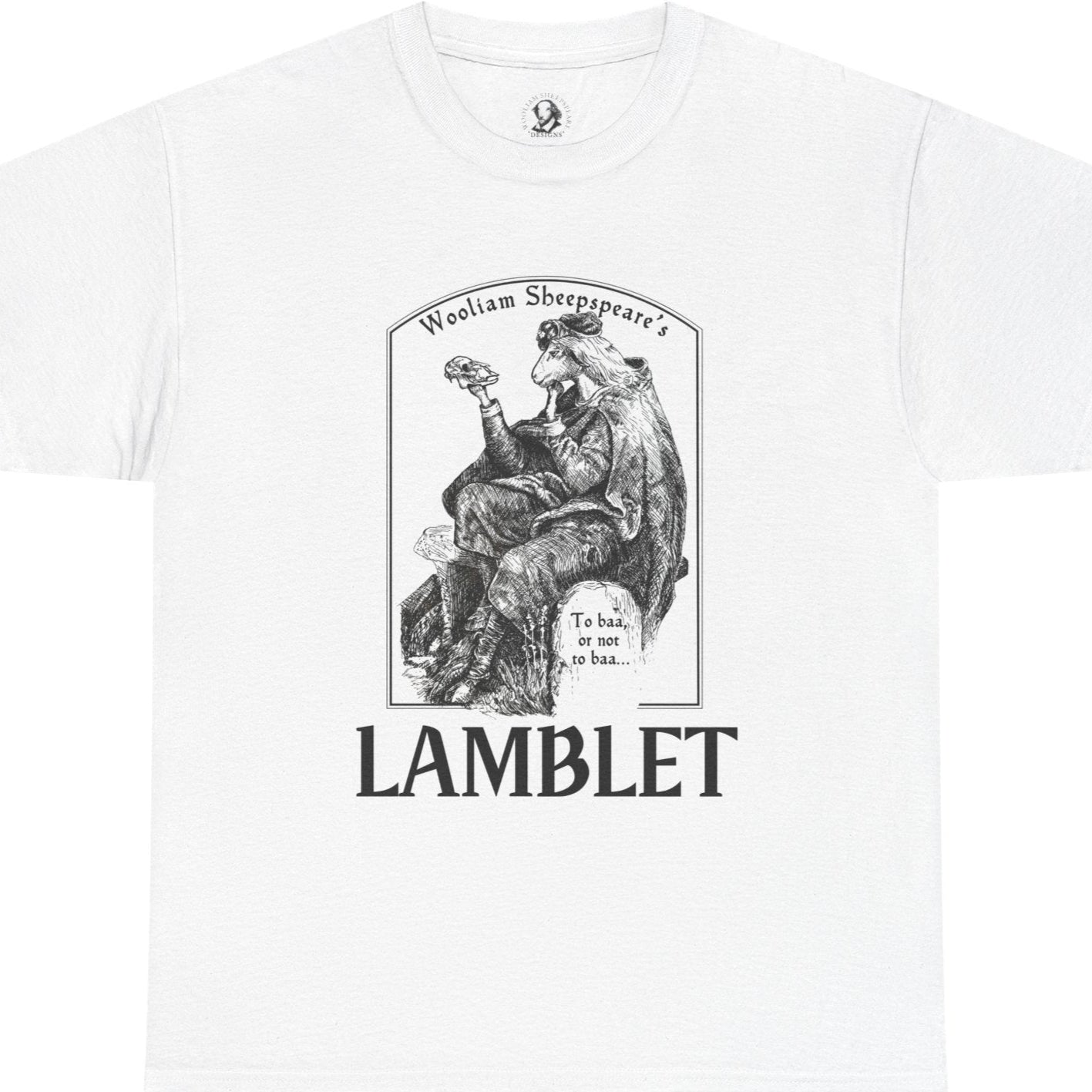 Lamblet, Prince of Denmark - Shakespearean Sheep, 100% Cotton Tee, Funny Tee, Shakespeare Lover Gift, Shakespearean Humor Shirt