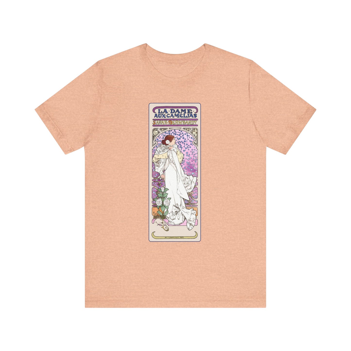 Sarah Bernhardt 'Camille' Art Nouveau T-Shirt - Alphonse Mucha Design | Bella+Canvas 3001 | Limited Edition Tee | Free Shipping