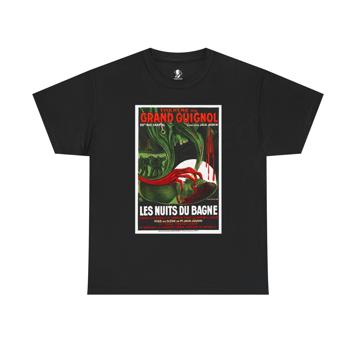 Halloween Shirt - Les Nuits Du Bagne - Vintage Horror Tee Inspired by Grand Guignol Theater Posters, Spooky Gothic Graphic T-Shirt