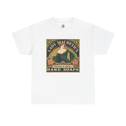 Lady Macbeths Hand Soap Tee - Shakespeare Art Nouveau T-Shirt - Out, Damn Spot! - Literary Humor Tee for Book Lovers & Theater Fans