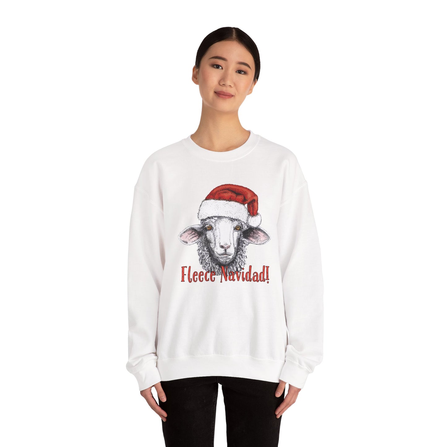 Christmas Sheep Sweatshirt, Funny Fleece Navidad Winter Jumper, Holiday Gift Ideas, Santa Hat Winter Apparel, Sheep Lover Gift, Winter