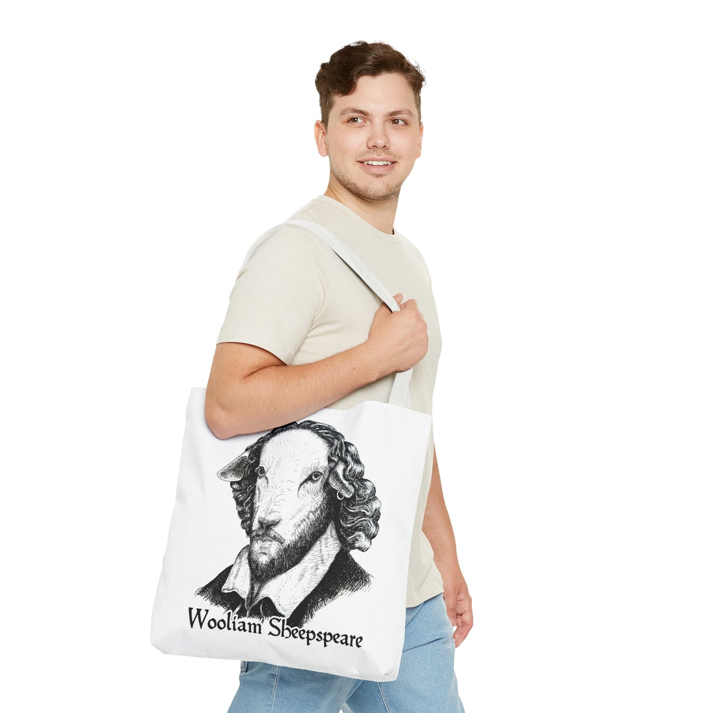 Shakespeare Sheep Tote Bag, Wooliam Sheepspeare, Baaard of Avon, Fun Functional Carryall, Literary Gift, Book Lover Bag