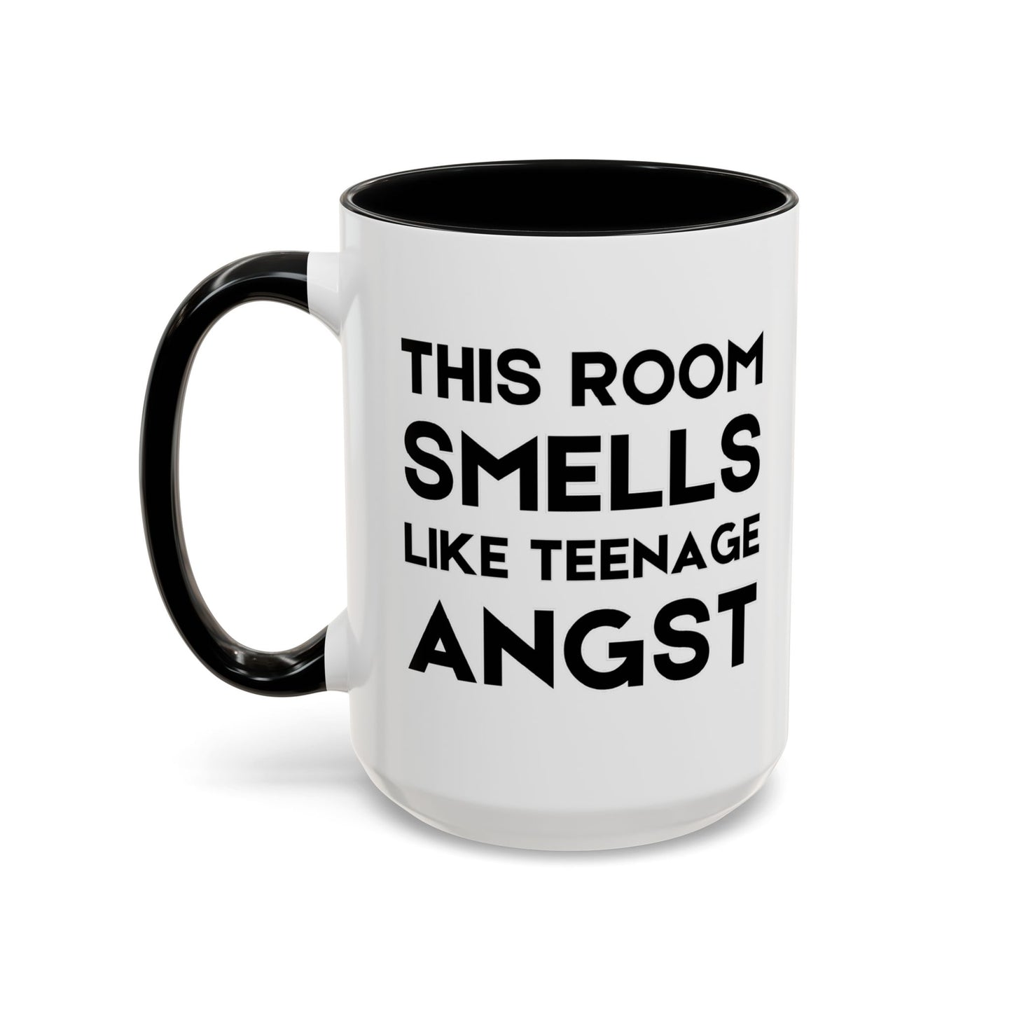 This Room Smells Like Teenage Angst - Classroom Clapback: Accent Coffee Mug (11, 15oz)