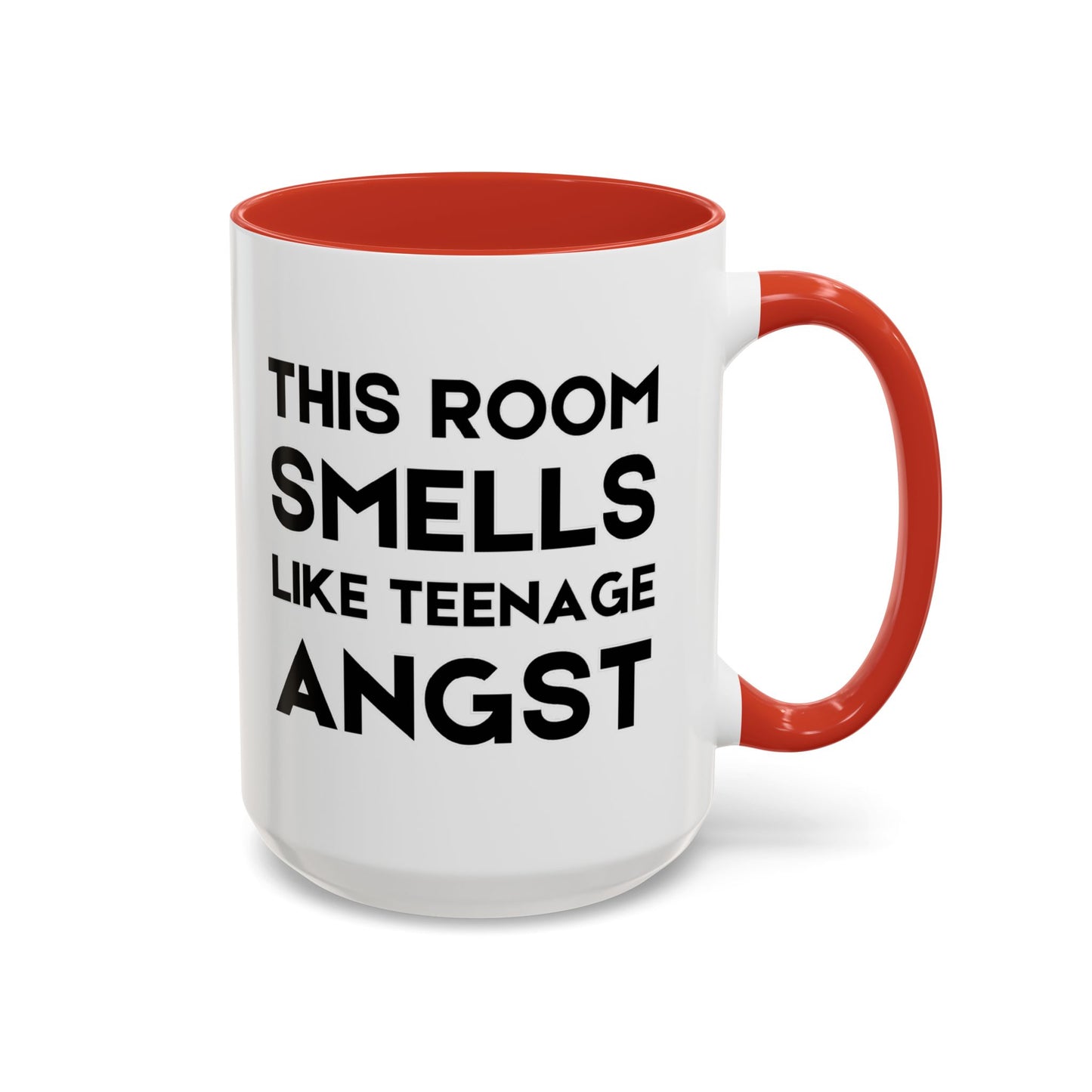 This Room Smells Like Teenage Angst - Classroom Clapback: Accent Coffee Mug (11, 15oz)