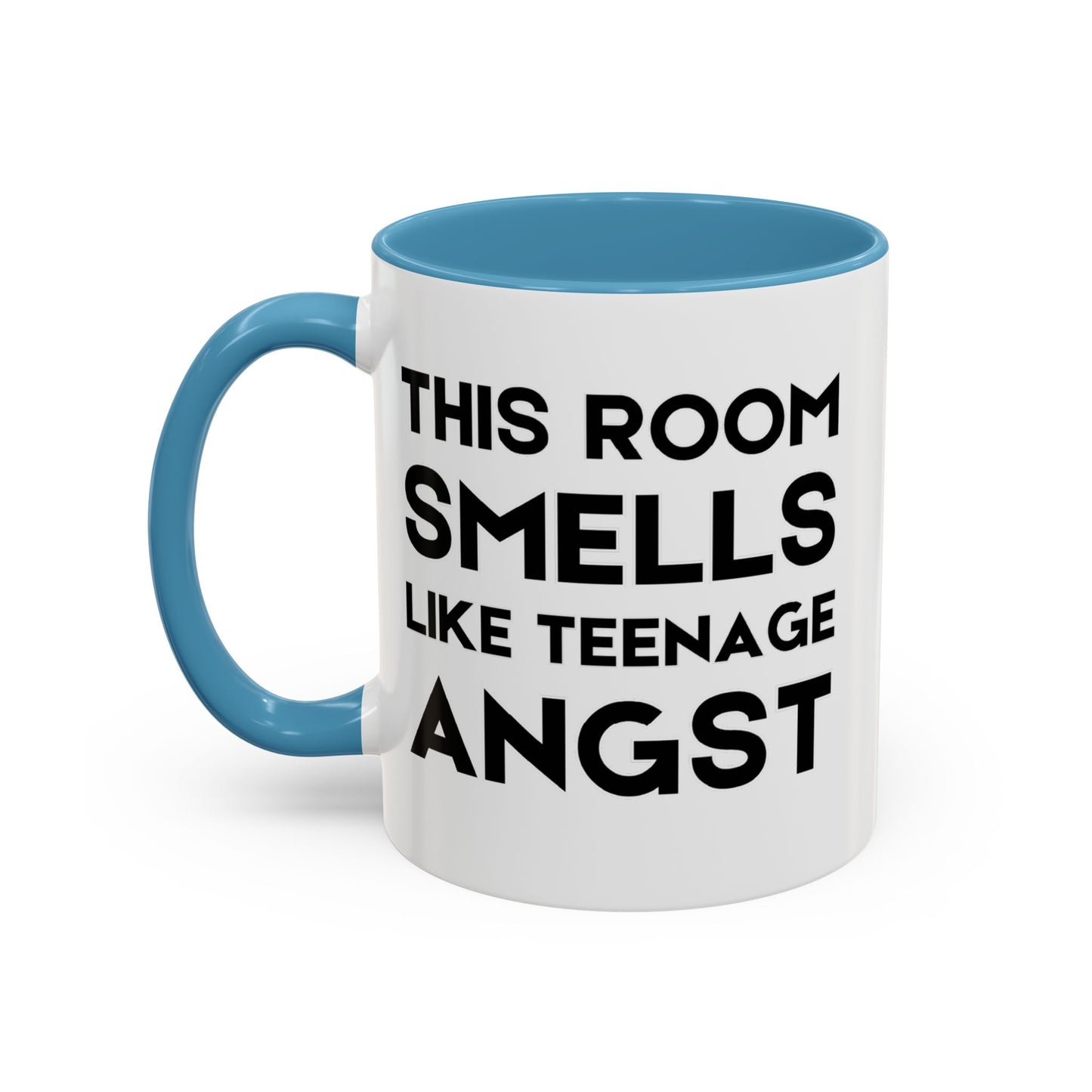 This Room Smells Like Teenage Angst - Classroom Clapback: Accent Coffee Mug (11, 15oz)