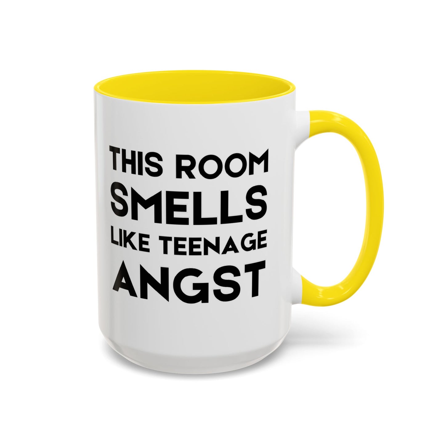 This Room Smells Like Teenage Angst - Classroom Clapback: Accent Coffee Mug (11, 15oz)