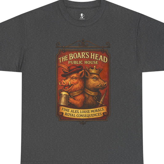 Shakespeare Gift - The Boars Head Pub Shirt - Falstaff & Hals Eastcheap Tavern Sign - A Tee for Theatrical Scoundrels