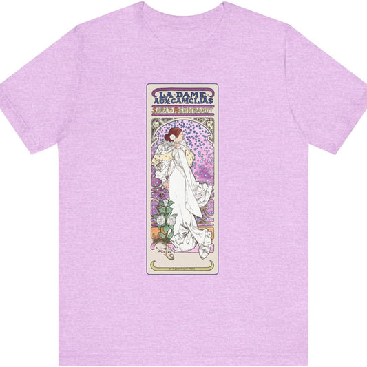 Sarah Bernhardt 'Camille' Art Nouveau T-Shirt - Alphonse Mucha Design | Bella+Canvas 3001 | Limited Edition Tee | Free Shipping