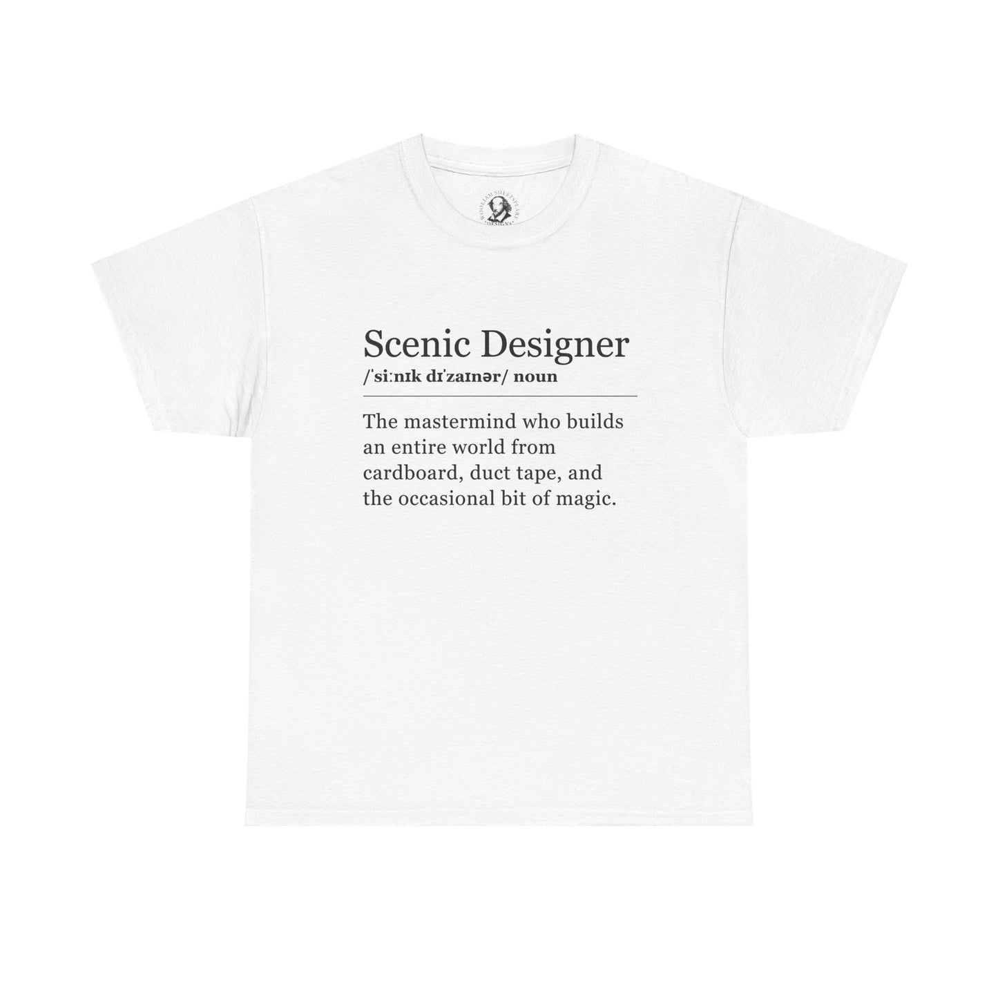 Theater Definitions: Scene Designer, Unisex Tee, Performing Arts Shirt, Theater Lover Gift, Drama Teacher Tee, Designer Gift