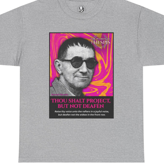 Theatre Scriptures: "Thou Shalt Project, But Not Deafen" - Words of Thespis - Gifts for Actors, Drama Teachers, Unisex Cotton Top