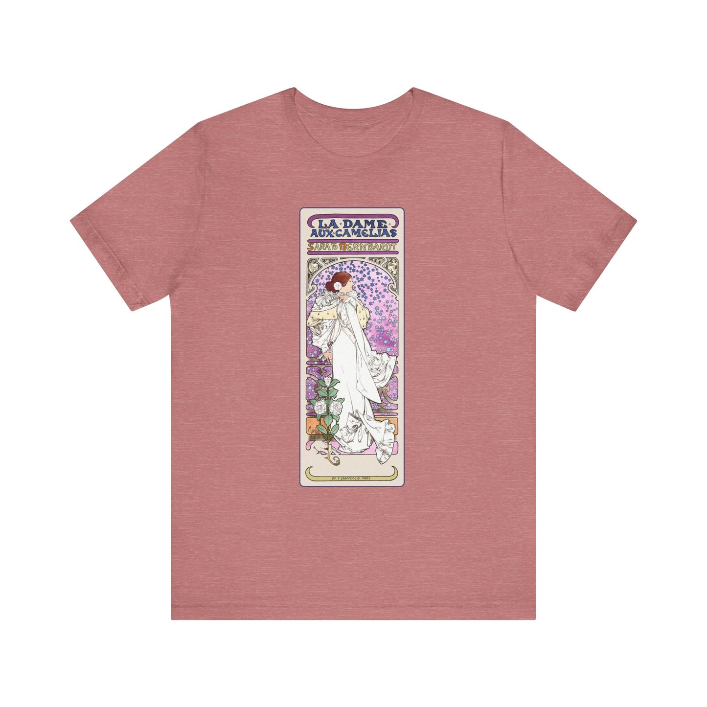 Sarah Bernhardt 'Camille' Art Nouveau T-Shirt - Alphonse Mucha Design | Bella+Canvas 3001 | Limited Edition Tee | Free Shipping
