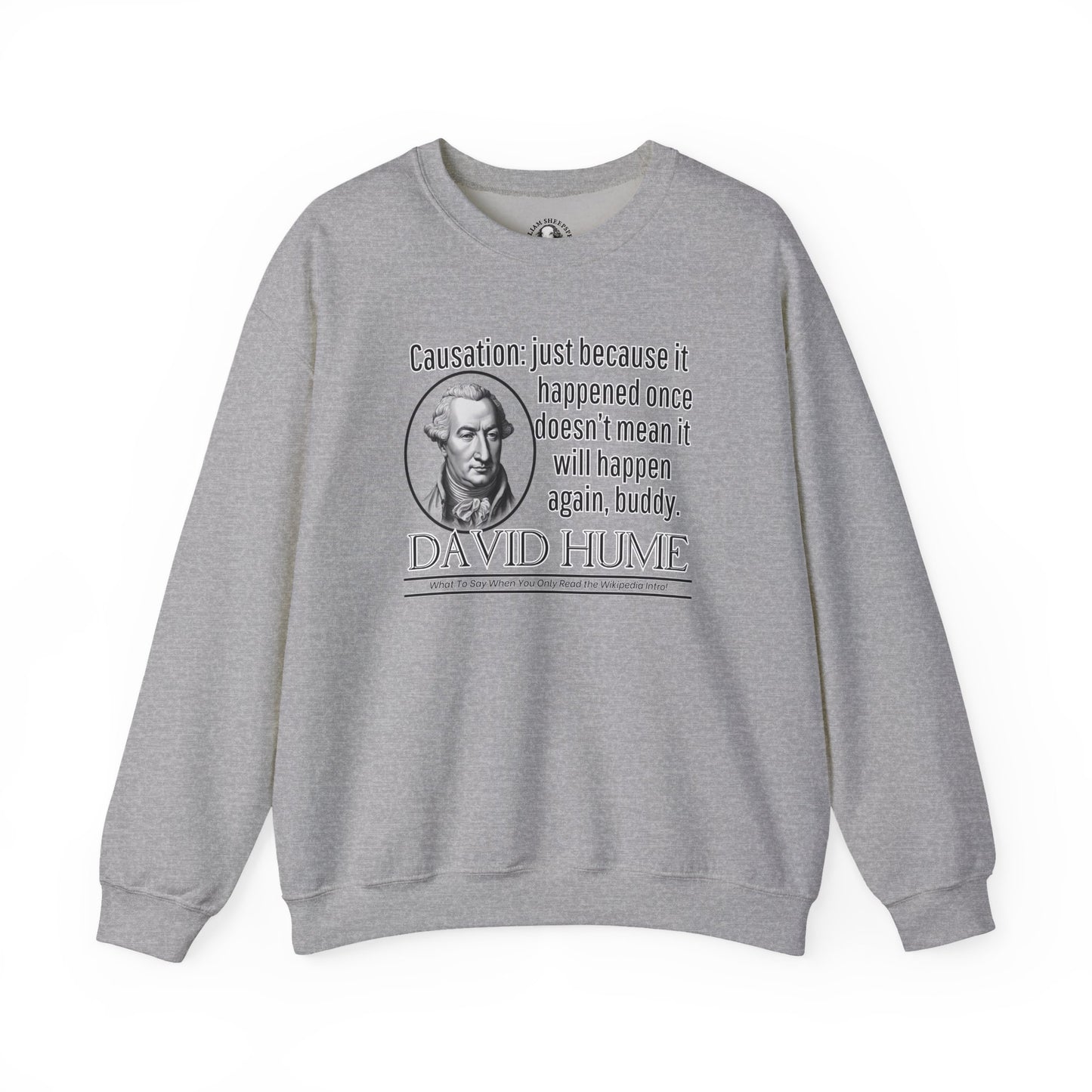 David Hume sweatshirt - Funny Philosophy Parody - Just Because It Happened Once Doesnt Mean Itll Happen Again, Buddy