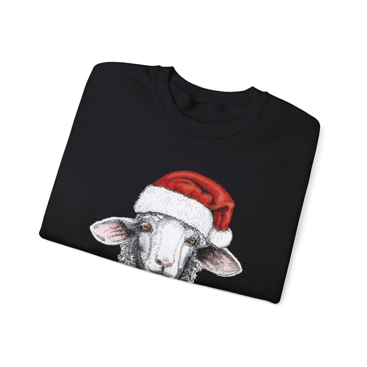Christmas Sheep Sweatshirt, Funny Fleece Navidad Winter Jumper, Holiday Gift Ideas, Santa Hat Winter Apparel, Sheep Lover Gift, Winter