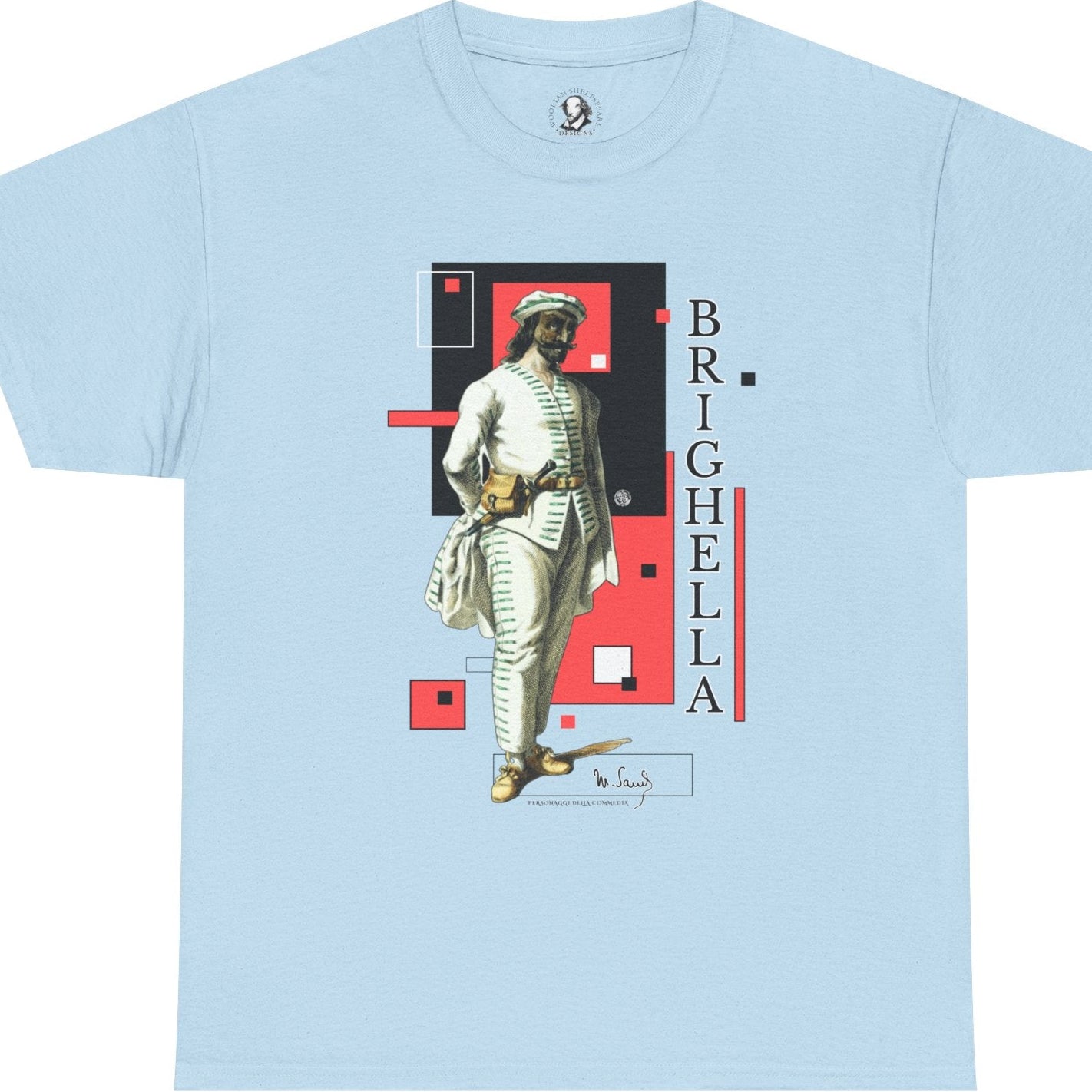 Brighella Commedia dell'Arte T-Shirt - Maurice Sand Vintage Theater Character Tee