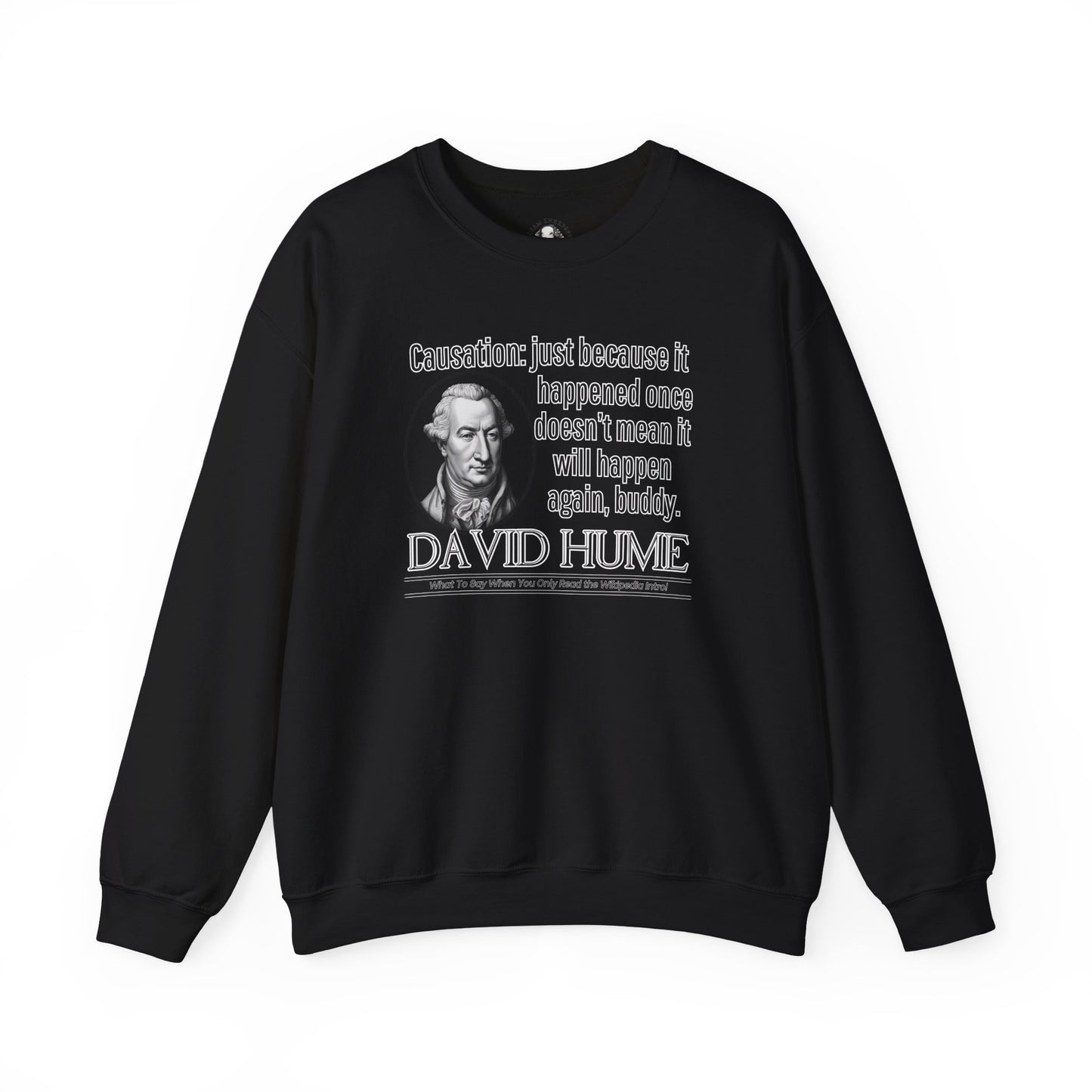 David Hume sweatshirt - Funny Philosophy Parody - Just Because It Happened Once Doesnt Mean Itll Happen Again, Buddy