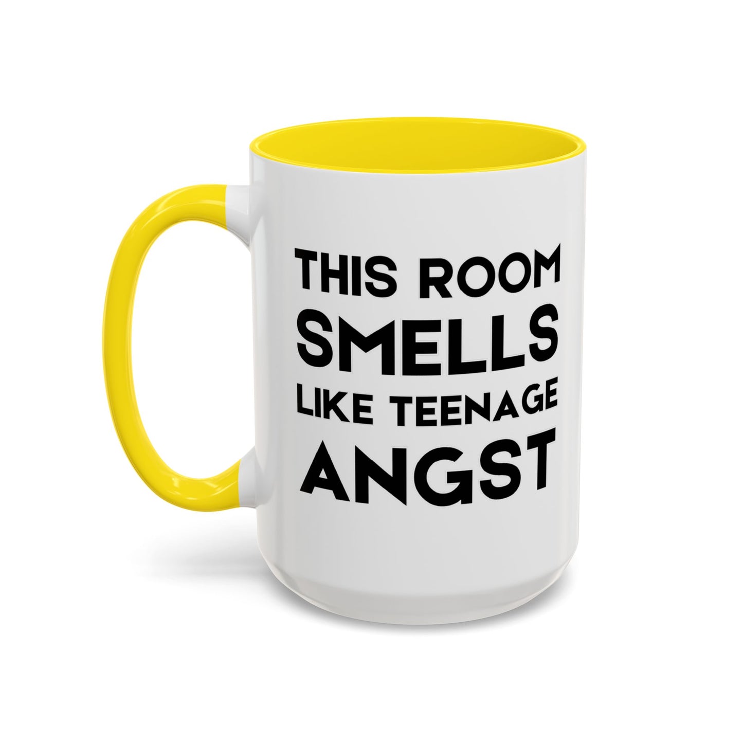 This Room Smells Like Teenage Angst - Classroom Clapback: Accent Coffee Mug (11, 15oz)