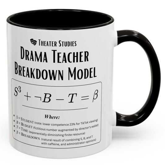 Theatre Math - Drama Teacher Breakdown Formula Mug - Funny Theater Science Joke Coffee Cup for Directors & Educators (11oz / 15oz)