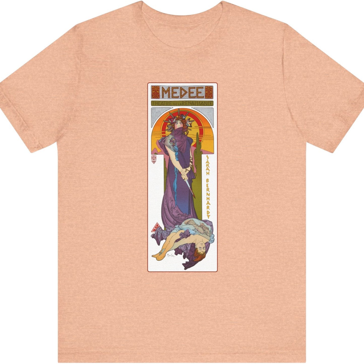 Sarah Bernhardt Medea T-Shirt - Alphonse Mucha Art Nouveau Design | Bella+Canvas 3001 | Limited Edition | Free Shipping