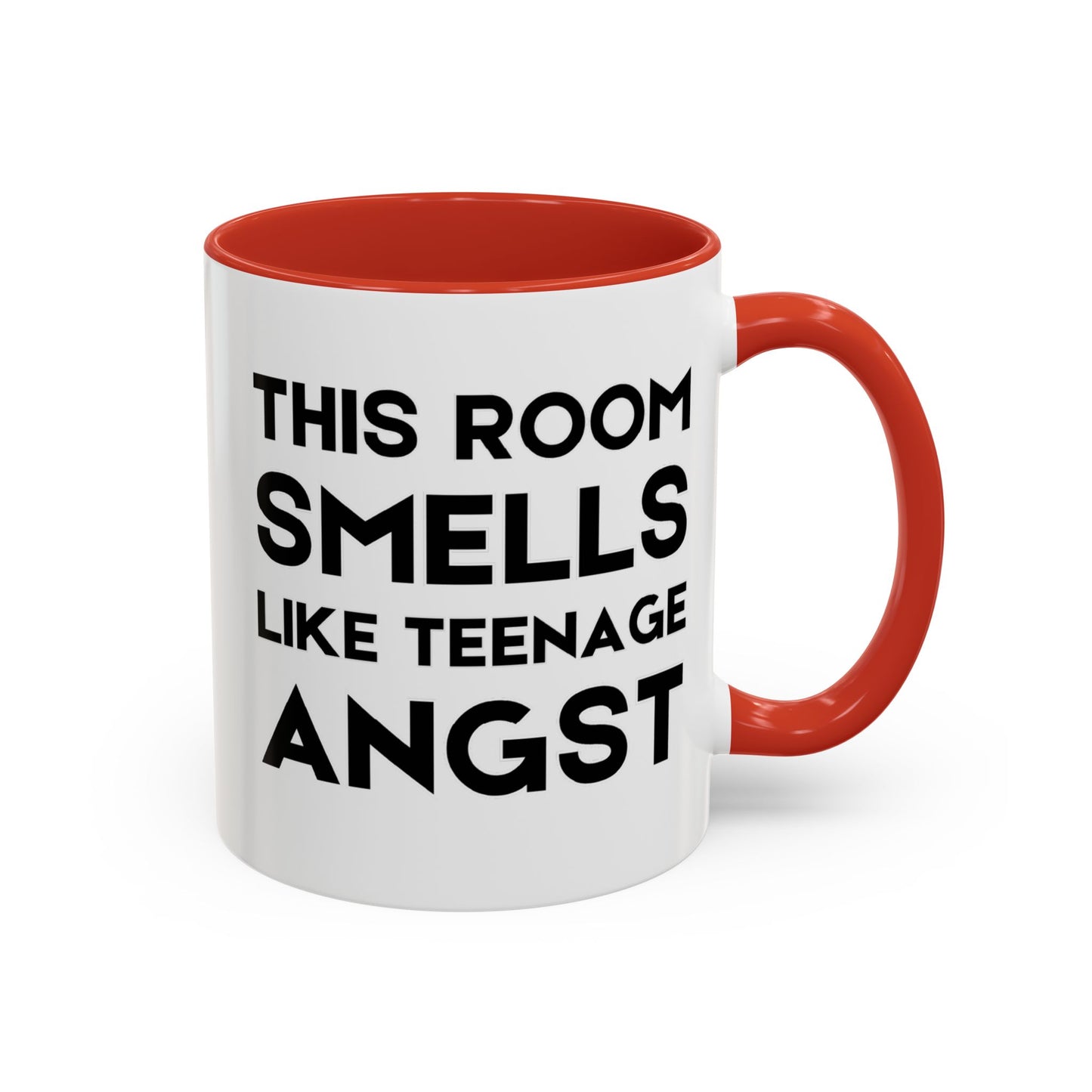 This Room Smells Like Teenage Angst - Classroom Clapback: Accent Coffee Mug (11, 15oz)