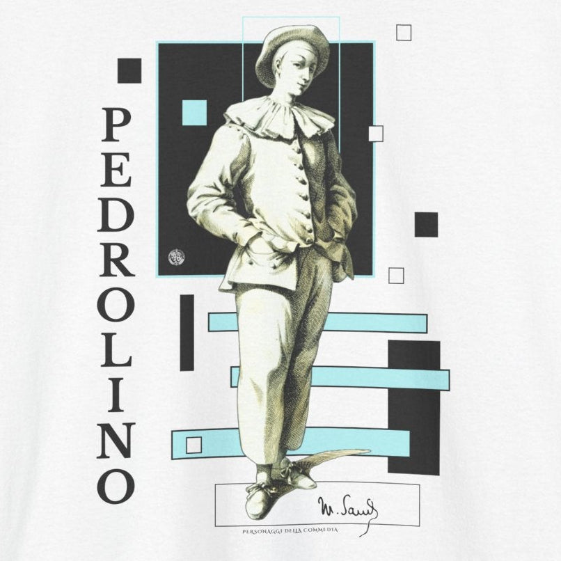 Pedrolino Commedia dell'Arte T-Shirt - Maurice Sand Vintage Theater Character Tee