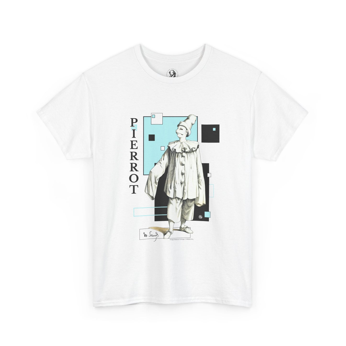 Pierot Commedia dell'Arte T-Shirt - Maurice Sand Vintage Theater Character Tee