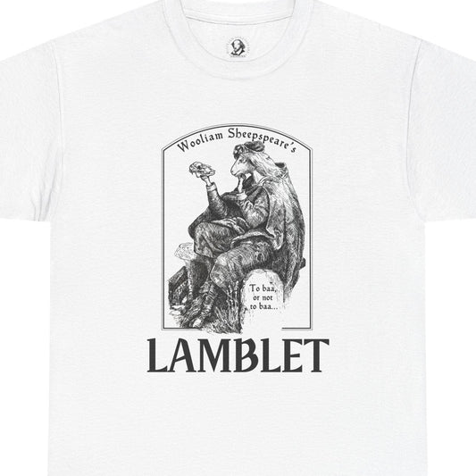 Lamblet, Prince of Denmark - Shakespearean Sheep, 100% Cotton Tee, Funny Tee, Shakespeare Lover Gift, Shakespearean Humor Shirt