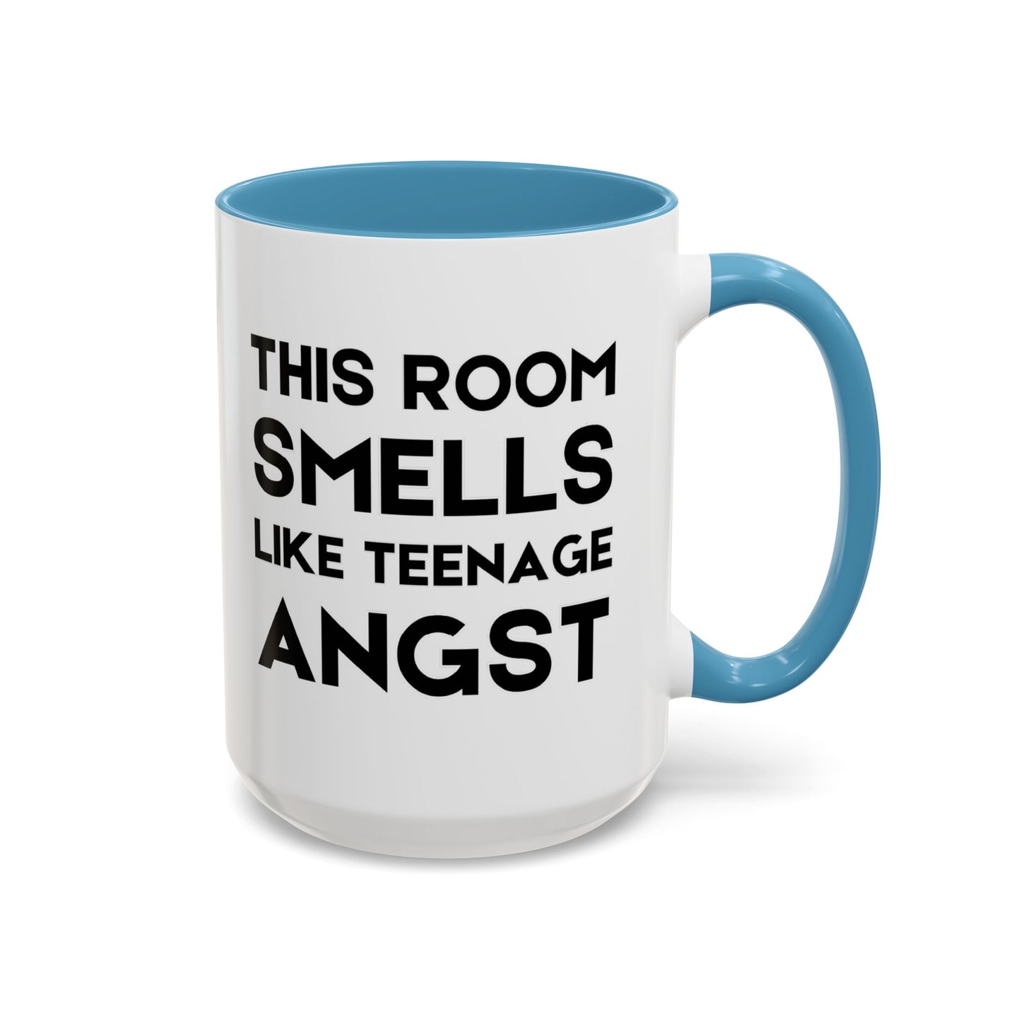 This Room Smells Like Teenage Angst - Classroom Clapback: Accent Coffee Mug (11, 15oz)