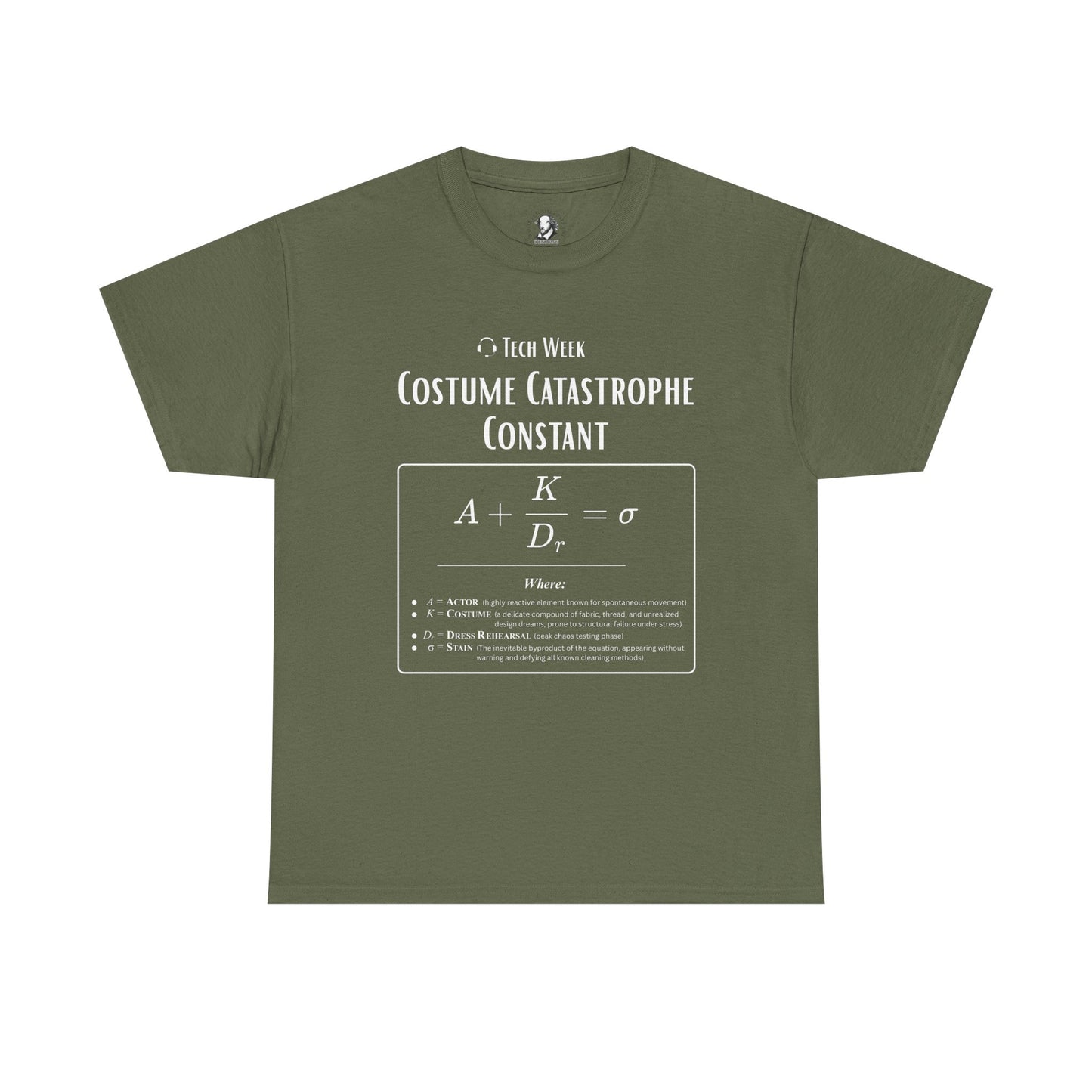 Theatre Math - Costume Catastrophe Constant | Funny Theater Shirt | Scientific Theater Collection | Drama Teacher or Costume Crew Gift