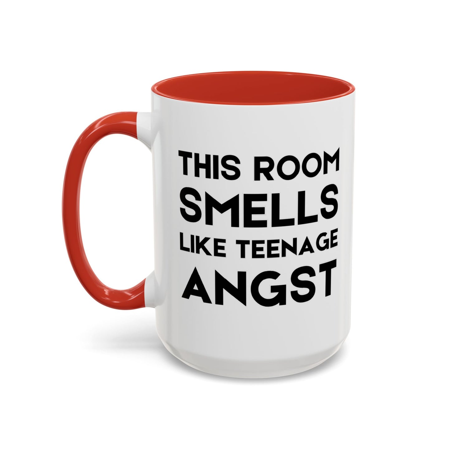 This Room Smells Like Teenage Angst - Classroom Clapback: Accent Coffee Mug (11, 15oz)