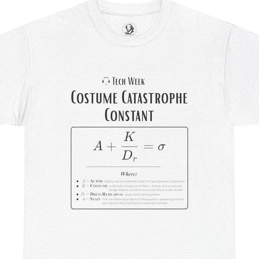 Theatre Math - Costume Catastrophe Constant | Funny Theater Shirt | Scientific Theater Collection | Drama Teacher or Costume Crew Gift
