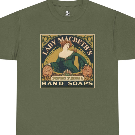 Lady Macbeths Hand Soap Tee - Shakespeare Art Nouveau T-Shirt - Out, Damn Spot! - Literary Humor Tee for Book Lovers & Theater Fans